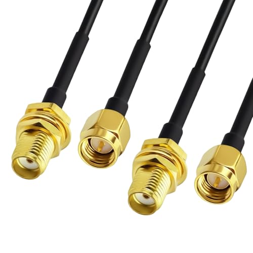 2 Pièces Câble SMA Rallonge Antenne 2M, 4G RG174 Câble SMA Mâle à Femelle, cable Coaxial Angle Droit, Adaptateur pour Routeur 4G LTE, Modem USB, Radioamateur,...