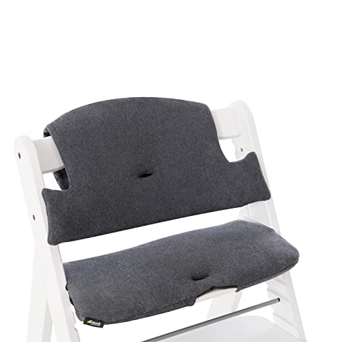 hauck Highchair Pad Select, Charcoal - Hochstuhl Sitzkissen Kompatibel mit Alpha+, Beta+, Arketa Holzhochstuhl, 6-36 Monate, Anti-Rutsch, Doppelte Polsterung, Einfache Befestigung