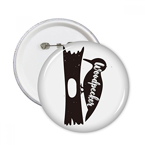 Badge bouton rond pivert noir et blanc déco vêtements 5pcs L