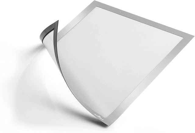Durable 486923 Ramka informacyjna Duraframe Magnetic (A4, magnetyczna do powierzchni metalowychh), 5 sztuk, kolor srebrny.