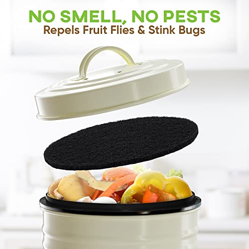 Third Rock Charcoal Filter Replacements For Kitchen Compost Bin - 12 Pack - 6.5 Inches In Diameter | Designed To Fit 1.3 Gallon Third Rock Compost Bin | Premium Extra Thick Filters | 3 Years Supply #TOP5