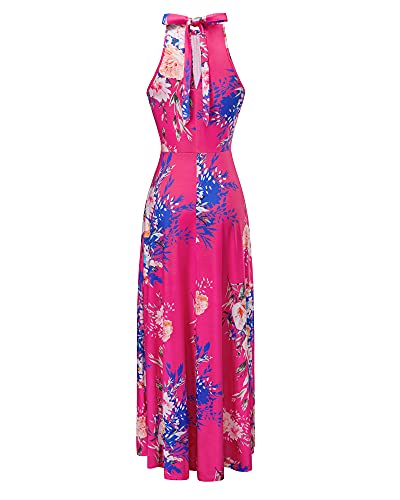 Image of STYLEWORD Women's Summer Floral Halter Maxi Dress Vacation Semi Formal 2026