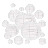 16 Packungen weiß Papier Laternen, Verschiedene Größen, Papier Laterne Deko, chinesisches Papier zum Aufhängen Dekorationen Ball Laternen Lampen für Home Decor, Partys und Hochzeiten