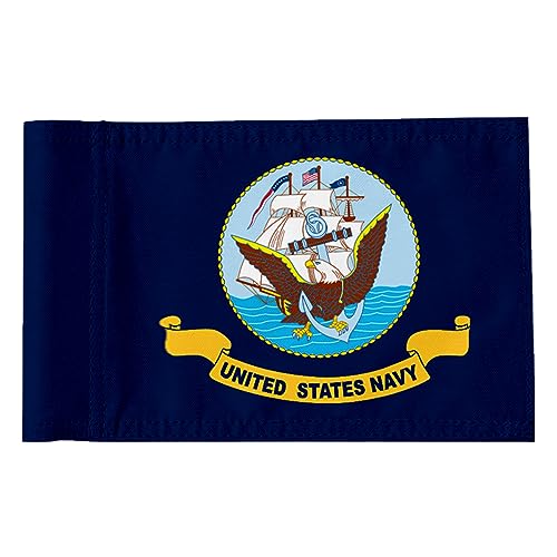 Golf Flag US Navy Golf Pin Flag Practic Putting Green Golf Flag For Backyard Garden Double-Sewn 600D Nylon Miniature Pin Flag (8″x6″)