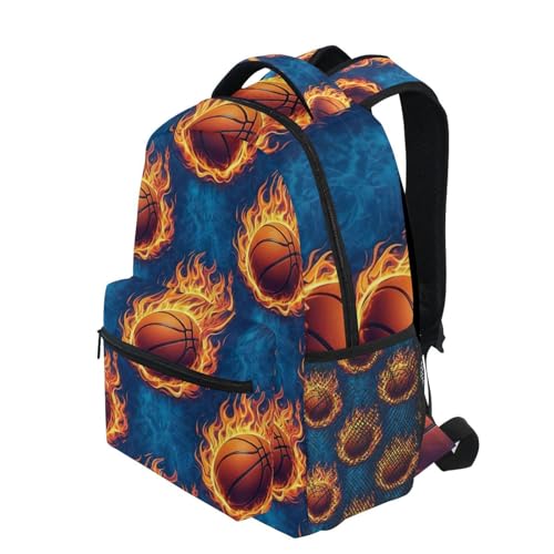 Kids' Backpack, Cool Basketballs Blue Lightweight Travel Backpack for Boys Girls Back to School Essentials,16 in3
