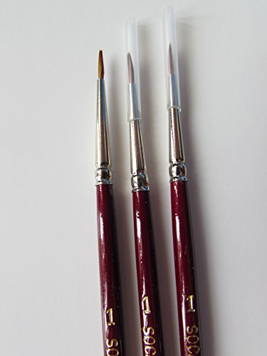 3 pcs Artist Quality Finest Sable Imitation Hair 