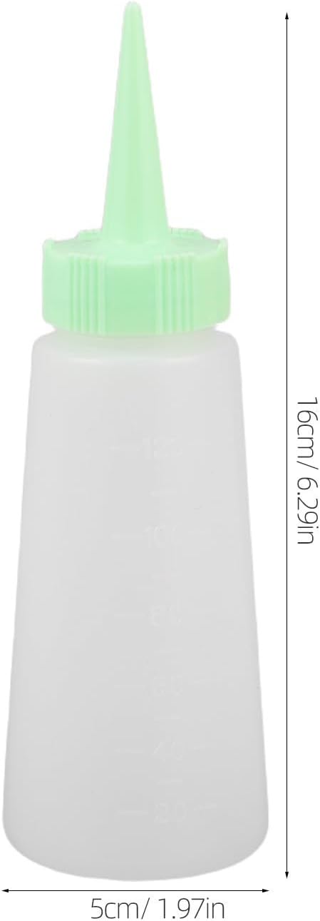 4pcs Hair Dye Applicator Bottles 120ml Plastic Slant Tip Measuring