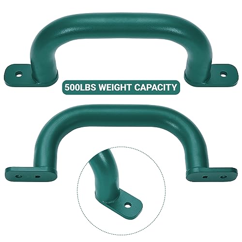 Purife 2 Pack 10\'\' Playground Accessories Handles Green, Outdoor Playset Grab Handles, Swing Set Hardware Kit Handles, Kids Grab Bar for Playhouse,Treehouse, Jungle Gym - Thumbnail 4