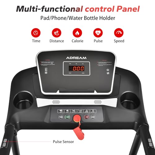 Folding Treadmill with 3 Incline Levels, ADREAM 2.5HP Electric Treadmill for Home Office, Indoor Walking Running Machine with LCD, Cup Holder - Image 3