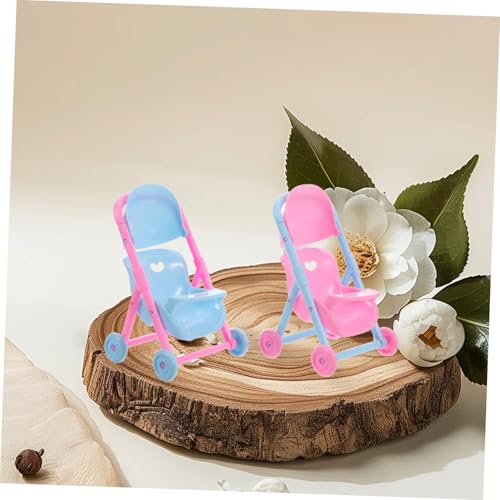 CORHAD 2Stücke Faltbarer Puppenwagen für Teiliges Lebensechtes Design Leicht und Tragbar für Fantasievolles Puppenzubehör aus Robustem Material Zusammenklappbar für Einfache – Bild 6