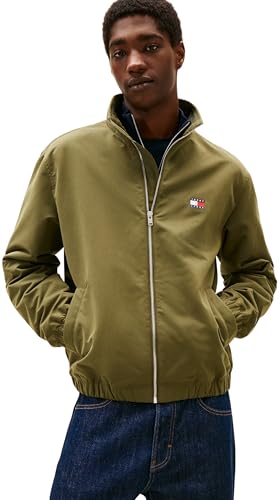 Tommy Jeans Herren Windbreaker Jacke mit Stretch-Bündchen und -Saum Grün (Dark Greenery) S