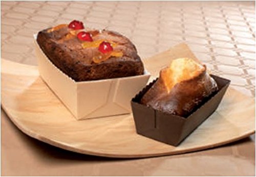 Pastry Chef's Boutique Easy Bake Paper Mini Loaf Pans - Small Rectangle Loaf 3 1/8'' x 1 9/16''x 1 5/8''- Brown - 25pcs