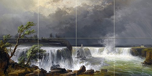 Niagara Falls by Josef Puttner Water Trees Rock Tile Mural Kitchen Bathroom Wall Backsplash Behind Stove Range Sink Splashback 4x2 4.25