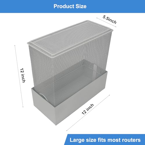 Image of Faraday Cage for WiFi Router, EMF Blocker for WiFi Router, Blocks 90% EMF and 5G Radiation, Compatible with Most Large Routers, White, 12 inch L x 5.5 inch W x 12 inch H