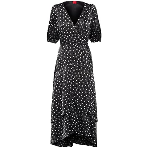 HUGO Womens Kesika Puff-Sleeve Wrap Dress Cover