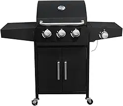 Churrasqueira a Gás 3 Queimadores Centrais 1 Lateral Americana a Bafo Carrinho