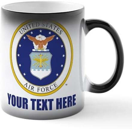 CafePress Custom Personalized U.S. Air Force Emblem Personalized Ceramic Magic Mug Coffee, Tea Cup 11 oz