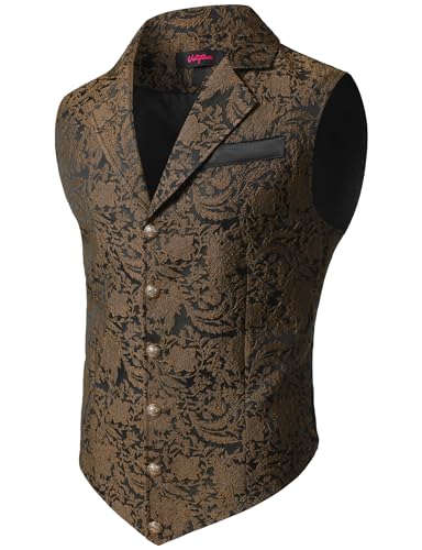 Image of VATPAVE Mens Victorian Suit Vest Steampunk Gothic Waistcoat