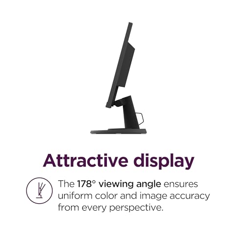 Image of Lenovo D24-40 Monitor, 23.8 inch FHD Display, Tilt Stand, HDMI and VGA Ports, 75Hz Refresh Rate, AMD FreeSync, 250 nits, Raven Black