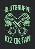 Notizbuch A4 dotted, gepunktet, punktiert mit Softcover Design: Blutgruppe 102 Oktan Kfz-Mechaniker Witz Geschenk Auto Tuner: 120 dotted (Punktgitter) DIN A4 Seiten