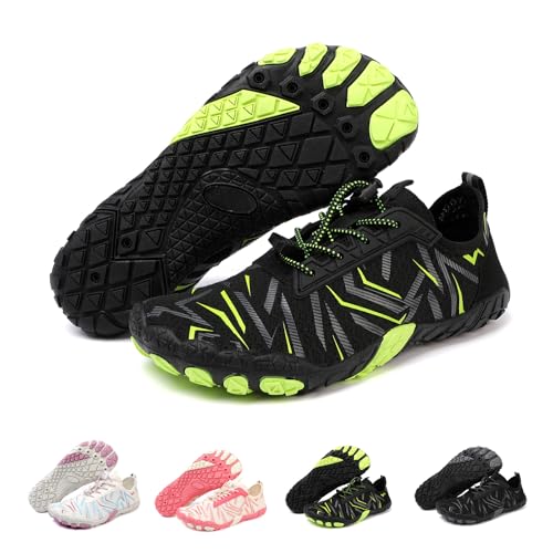 Image of Beach Water Shoes for Women Men Quick Dry Non-Slip Wide Toe Hike Barefoot Footwear for Beach Pool Aqua Swim Surf Walk