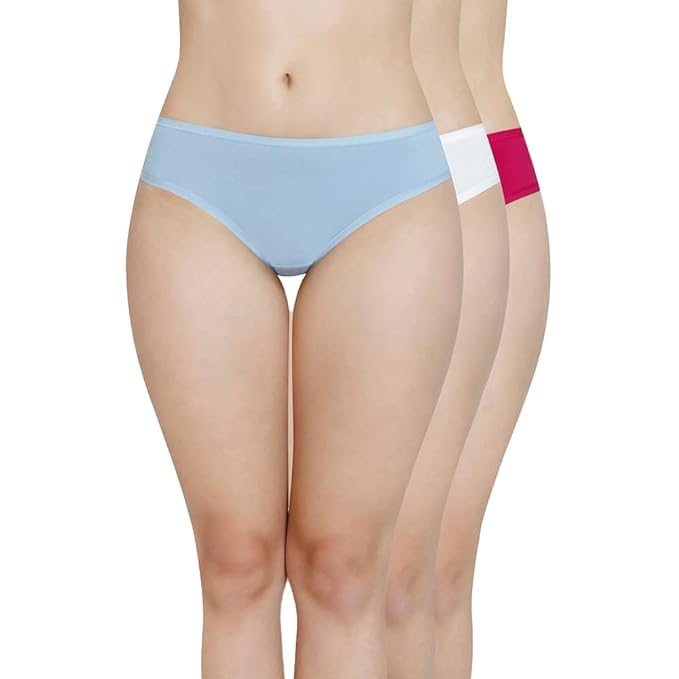 Image of LOURYN KOULYN Solid Low Rise Cotton Bikini Panty Pack(Pack of 3)