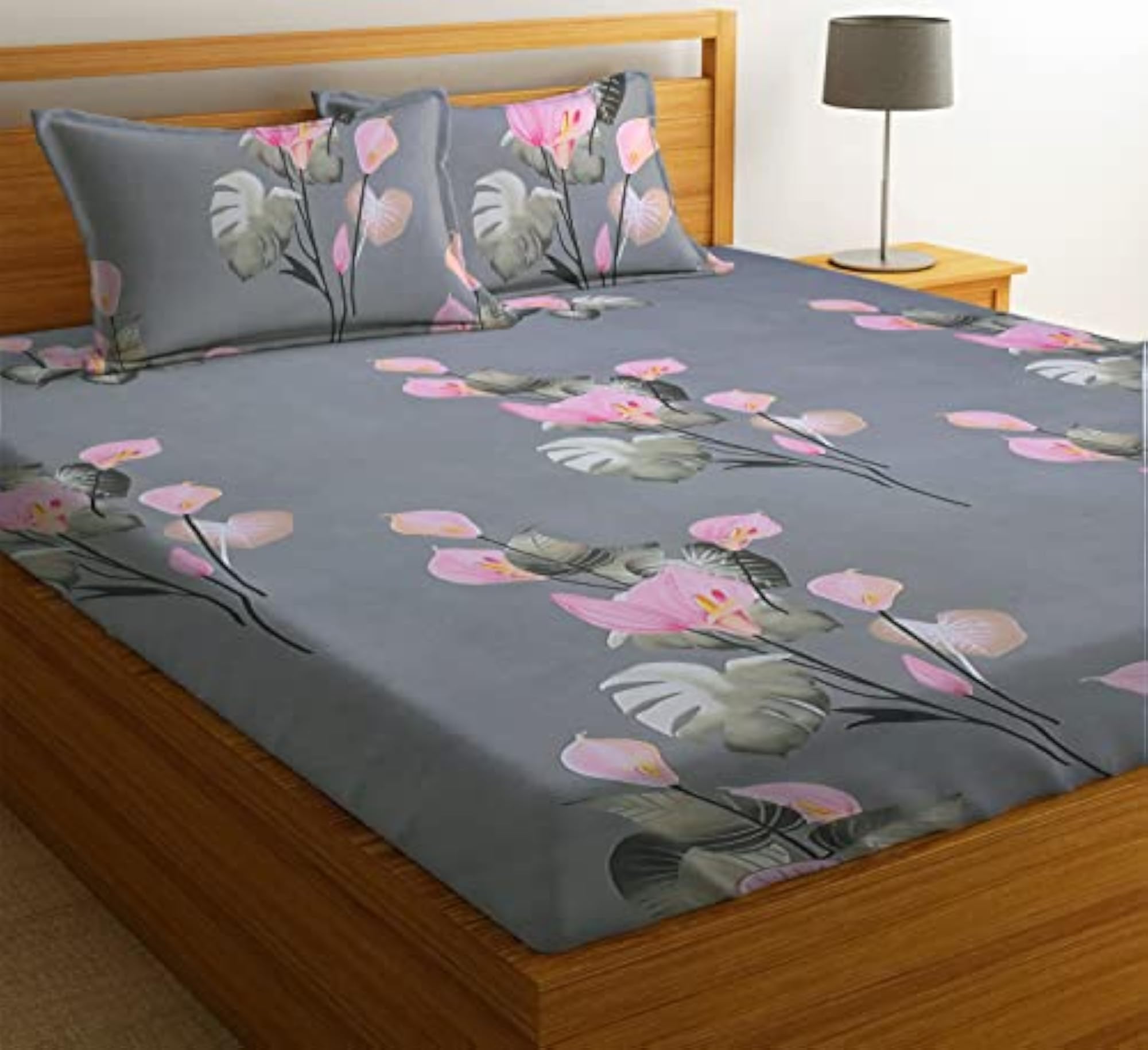 Valancia Collections Microfiber Bedsheet for Double Bed with 2 Pillow Covers