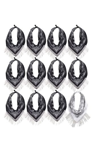 Disco Cowgirl Bachelorette Bandanas | Last Disco Party Decorations (12 Pack Black) Nashville Bachelorette Party Favors I Western Theme Party Favors
