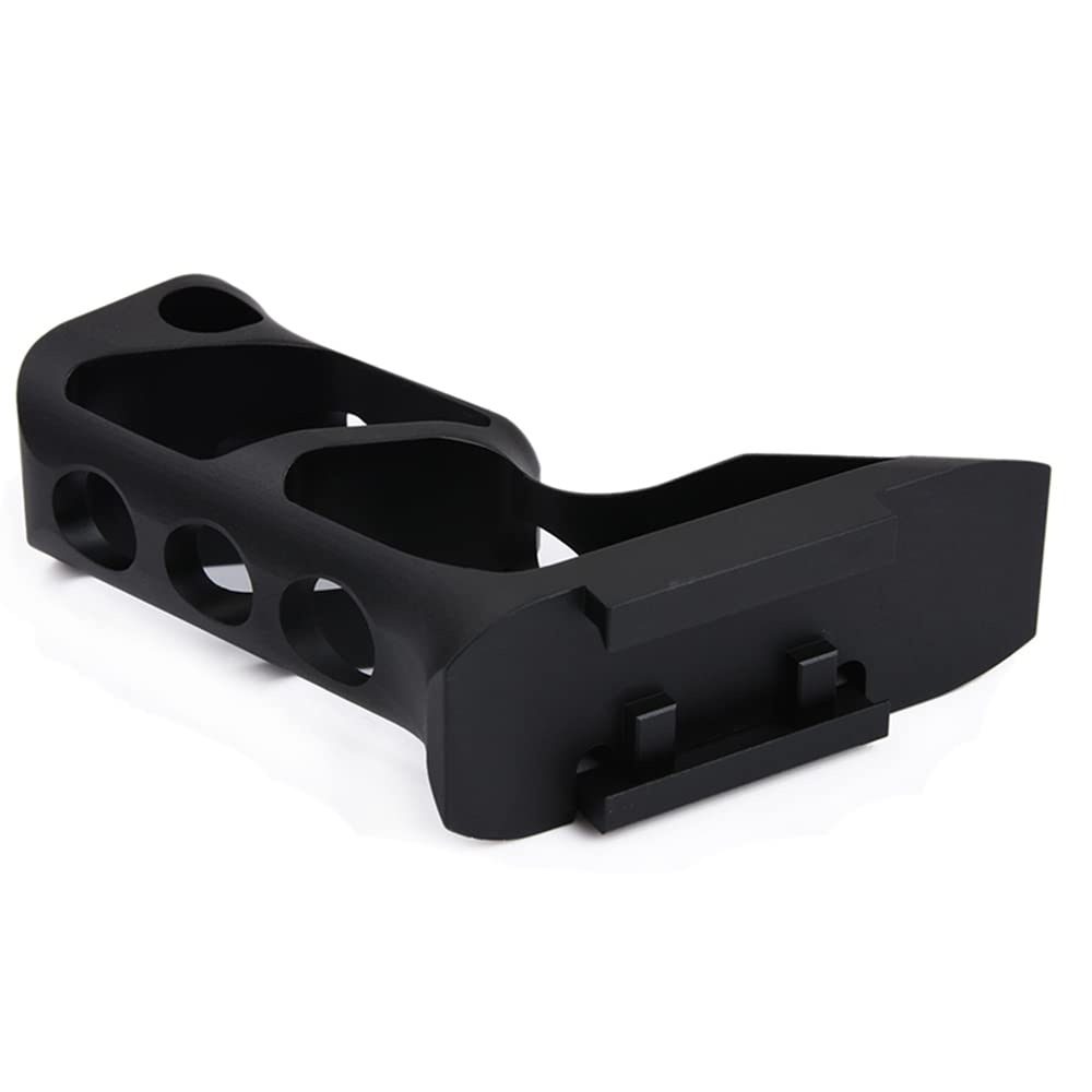 CNC vertikaler Griff Foregrip,Airsoft Frontgriff Vertikaler Vordergriff Taktischer Aluminium Langgewinkelter Airsoft-Griff Handstopp-Vordergriff für 20mm Picatinny-Schienensystem (Schwarz)