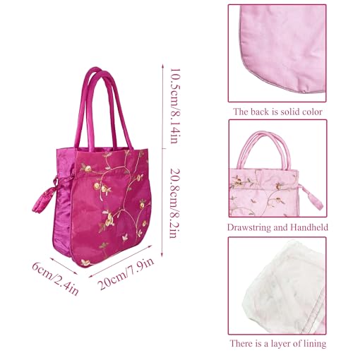 Image of Silk Jewelry Bags Retro Embroidery Fabric Hand Bag Mixed color