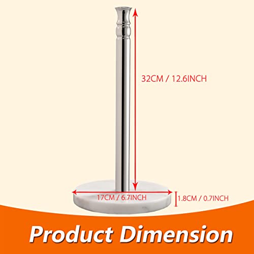 Paper Towel Holder Countertop,Marble Base, Free Standing Paper Towel Holder Stand Fits Standard And Jumbo Sized Paper Towel (Polished Chrome) #TOP6