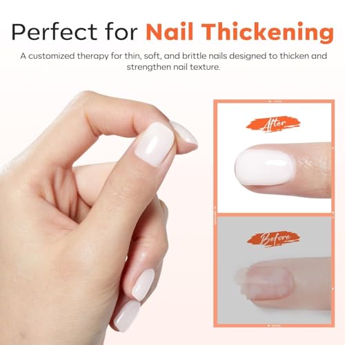 Image of modelones Milky White Rubber Gel Base Coat, 6 in One Builder for Strengthen Apex Building Extension Long Lasting Protect Color Based Gel Polish Manicure for Fragile Nails Art Home Salon