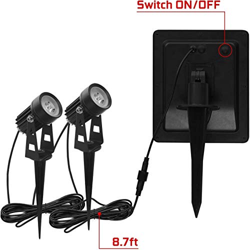 Otdair Solar Spotlights Outdoor, Led Solar Powered Landscape Lights 4 in 1 Bright Warm White Lights IP65 Waterproof Adjustable Head Light for Path Garden Yard Patio Lawn - Thumbnail 6