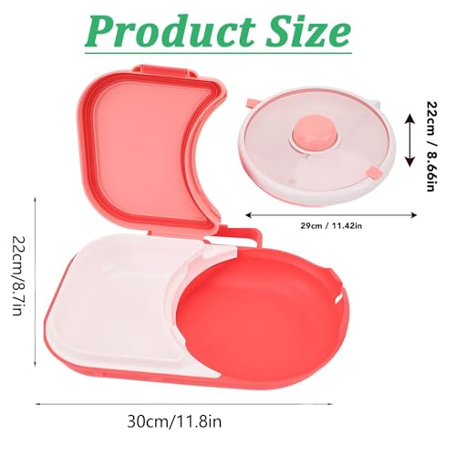 Boîte à goûter, conteneur à déjeuner rotatif portable avec 5 petits + 1 grand compartiment, dragonne réutilisable, résistant à l'humidité pour les déplacements