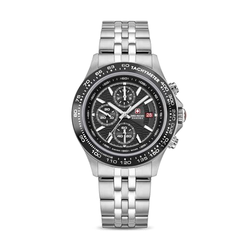 Image of Swiss Military Hanowa SMWGI0003402 - Swiss Made Round Black Chronograph - Watch for Men