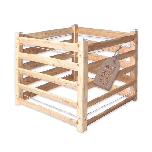 Moderner Komposter Single ca. 80x80 cm Höhe 80 cm aus Lärchenholz Massivholz Steckkomposter Kompostsilo Holzkomposter Stecksystem