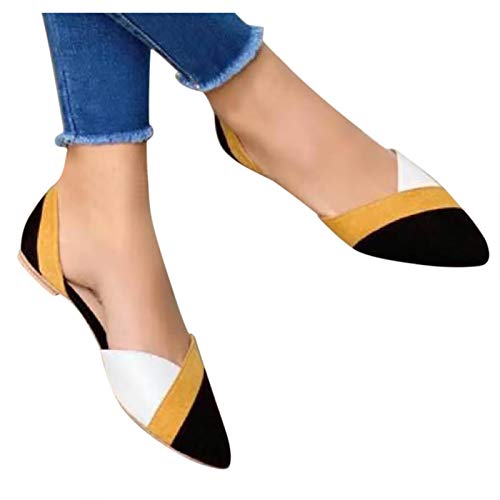 Flat Pointed Shoes Women, Fashion Color Matching Summer Sandals Backless Comfortable Lightweight Commuter Shoes Dressy