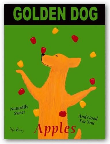 Grand Image Golden Dog by Ken Bailey 10"x8" Art Print Poster