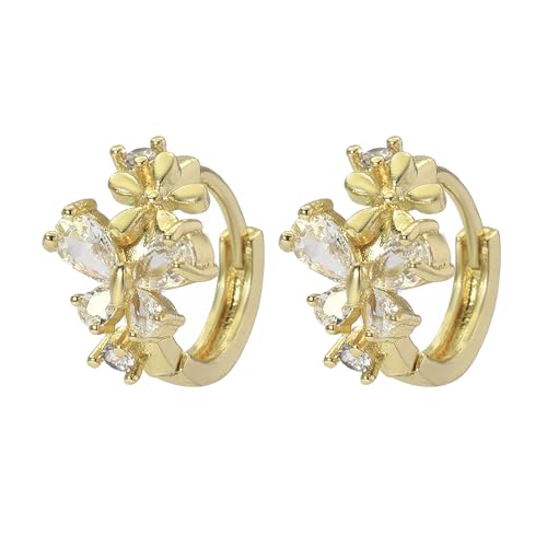 Image of SALTY Greenery Blossom Earrings for Women & Girls | Anti Tarnish | Stylish Fashion Jewellery | Ear Tops | Accessories for Girls | Minimal Jewelry | Ideal for Gifting | Marriage, Birthday | Gift for Valentine Day