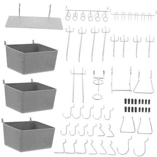 CANIGHT 140pcs Heavy Duty Garage Organization Pegboard Hooks Set for Baskets Tools and Storage