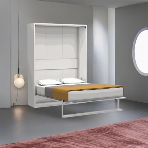 Letto matrimoniale a scomparsa colore bianco 152x208H cm - Loft
