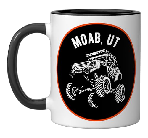 Moab Utah Offroad 4x4 SxS ATV Ceramic Mug Black/White