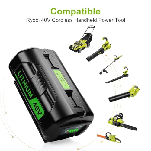 Energup 40Volt 6500mAh Replacement Ryobi 40V Battery and Charger Kit, for 40Volt Lithium Battery OP4026 OP40601 OP4050A OP4040 OP4030 OP4050 with OP401 Ryobi 40V Charger