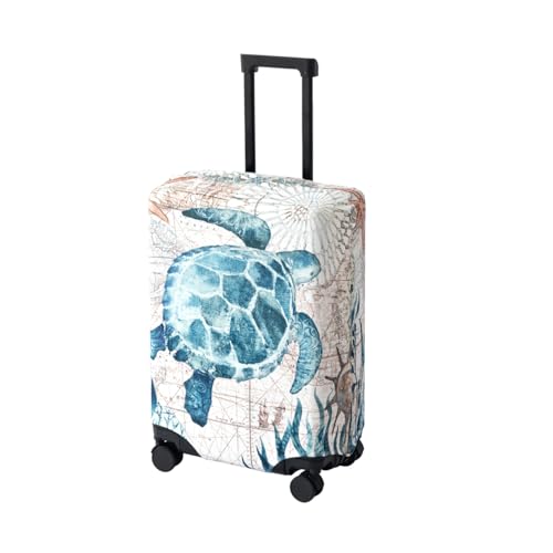 Image of HOKIPO Suitcase Covers for Trolley Suitcase, 220gsm Durable and Washable, Medium (21-22inch) - Ocean Turtle (AR-6344-D7)