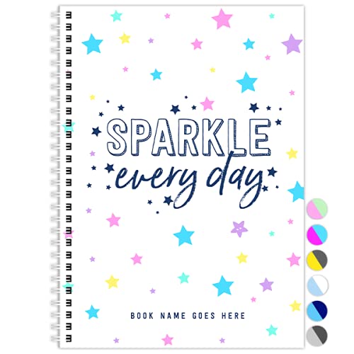 My Exercise Planner, 12 months, Week-to-View, Undated, Colourful, Fitness tracker, Workout diary, Journal, A5 (Sparkle)