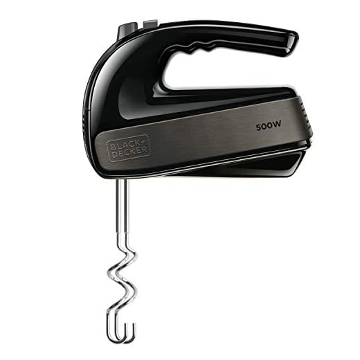 Black+Decker BXMX500E batidora amasadora y reposteria de 500W, 2 varillas amasadoras, 2 varillas batidoras, desmontable, 5 velocidades y turbo