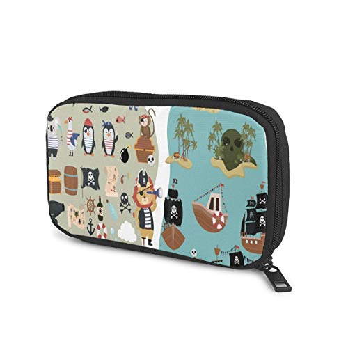 Electronic Organizer Funny Animal Characters Travel Universal Cable Organizer Electronics Accessories Cases Gadgets Bag Cord Storage Bag for Cable, Charger, Phone, USB, SD Card