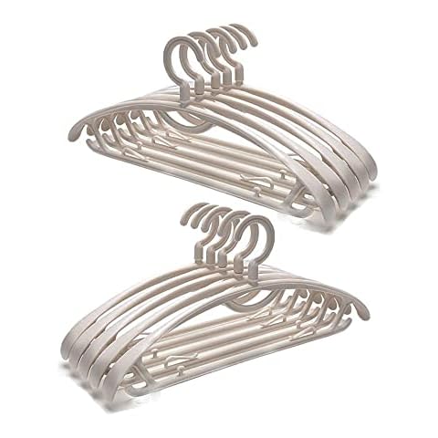 10Pcs Non-Slip, Ultra-Thin, Durable High Load-Bearing Plastic Hangers for Coats and Shirt Suits No Deformation and No Trace Hangers (White) Cover