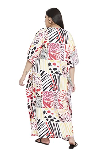 Image of Oussum Women Polyester Casual Long Plus Size Beach Caftan Cover Up Maxi Dress 1X-3X Summer Kaftan Dresses for Women