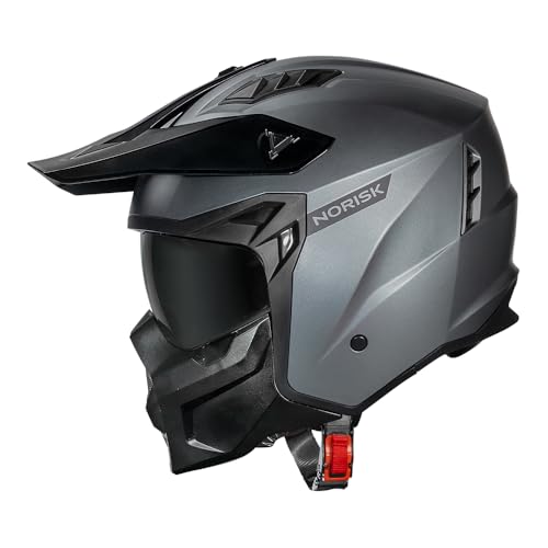 Capacete Aberto NorisK Darth II 4 em 1 Pala Moto Titanium (56)